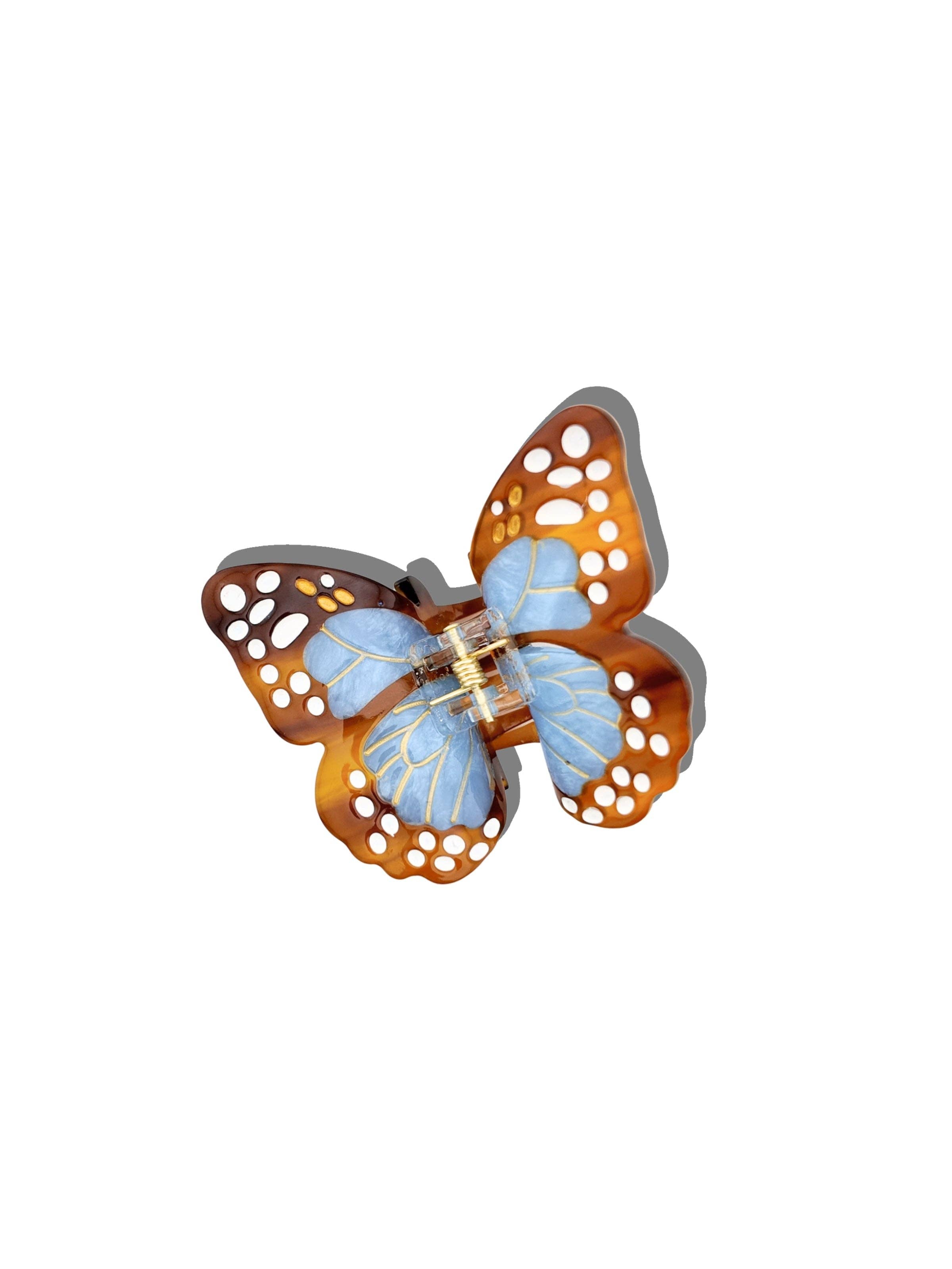 Hand-painted Boho Monarch Claw Hair Clip | Eco-Friendly: Baby Blue