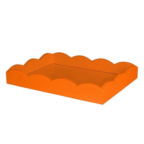 Orange Small Lacquered Scalloped Tray 11x8