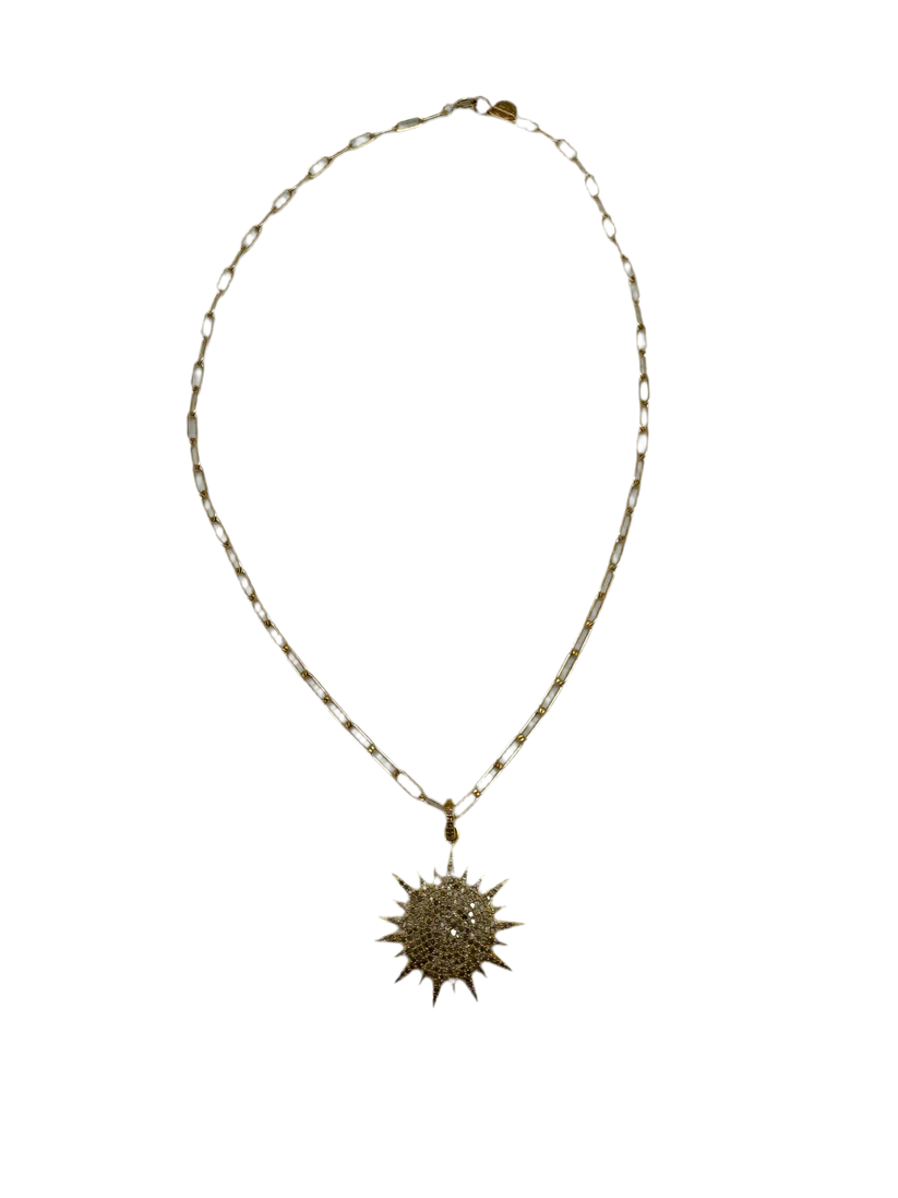 Diamond Starburst Necklace - Gold