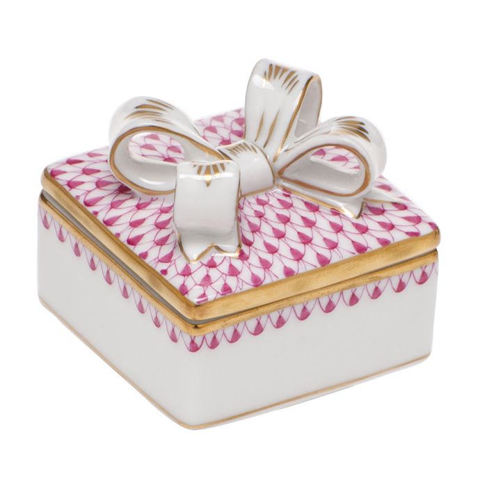 Box with Bow-Raspberry