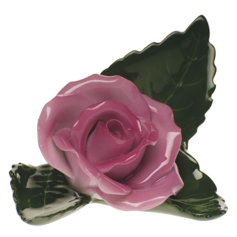 Rose on Leaf - Pink