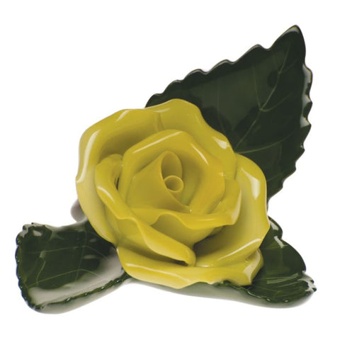 Rose on Leaf - Yellow