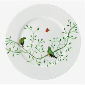 Wing Song Dessert Plate with Green Birds