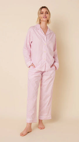 Classic Stripe Luxe Pima Long-Sleeved Pajama - Pink