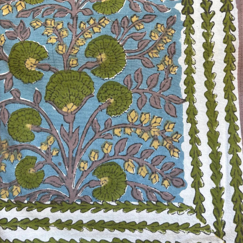 Cactus Flower Teal & Green Tablecloth-108" Round