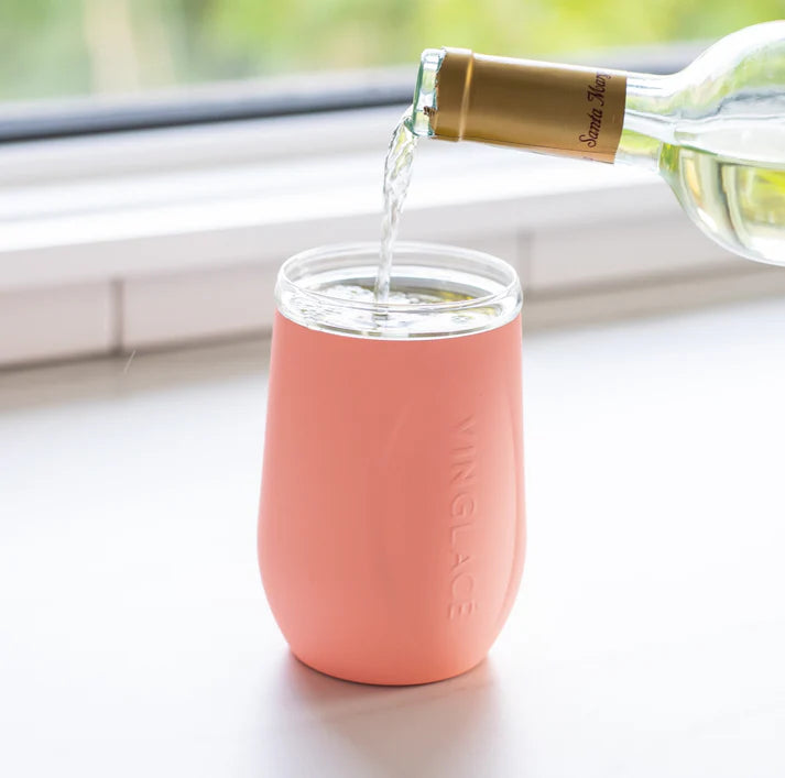 Glass Line Wine Glass - Coral