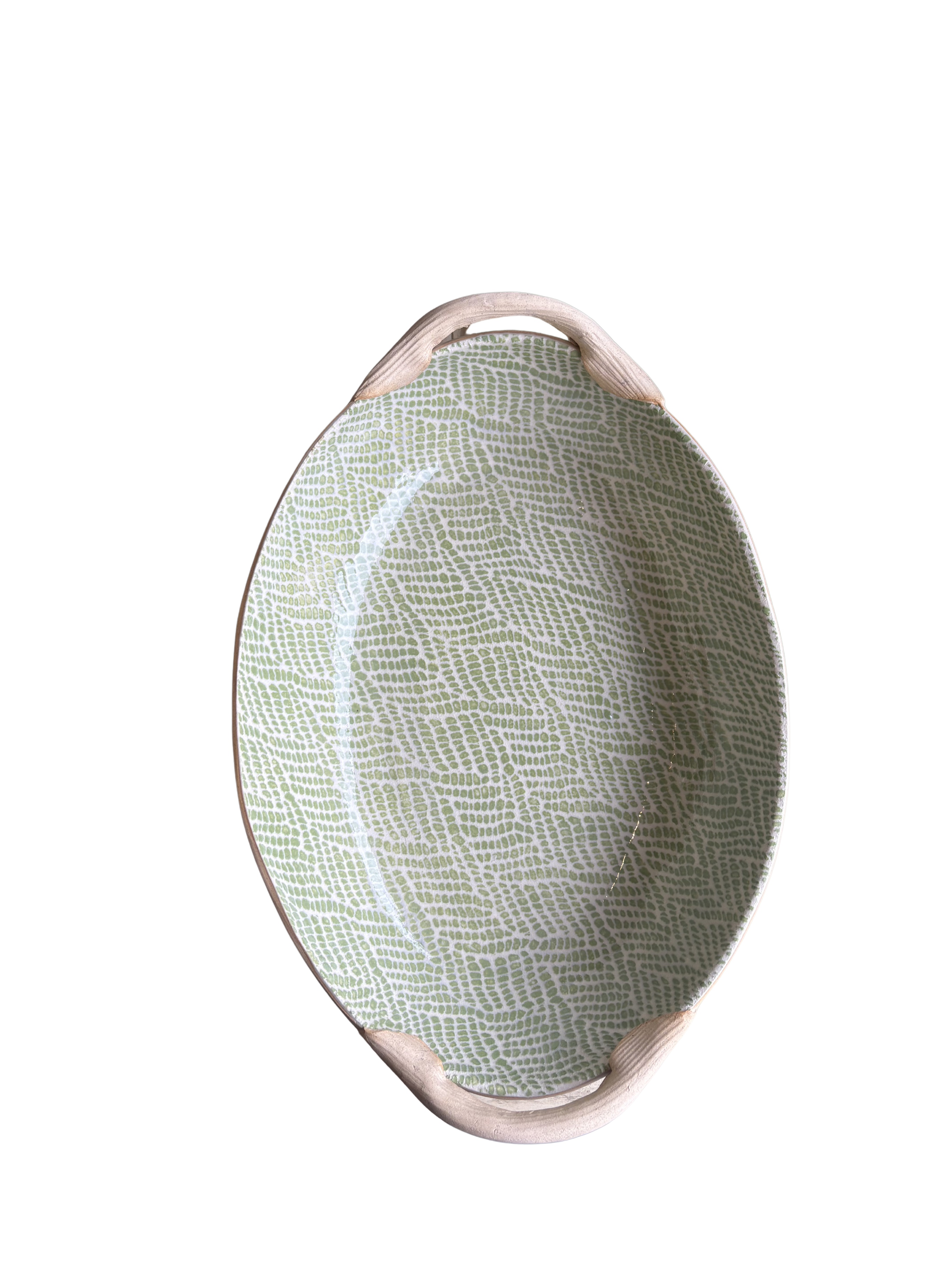 Nested Oval Bowl with Handles Braid Citrus