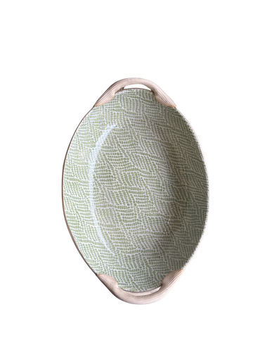 Nested Oval Bowl with Handles Braid Citrus
