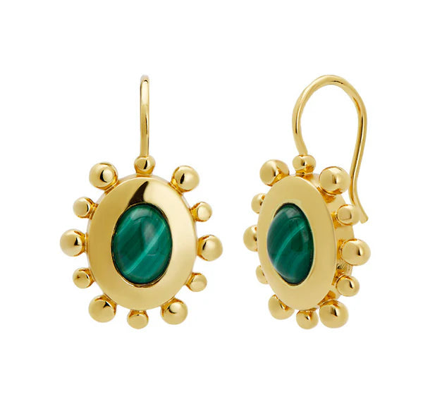 Malachite Twiggy Drop Earrings