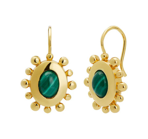 Malachite Twiggy Drop Earrings