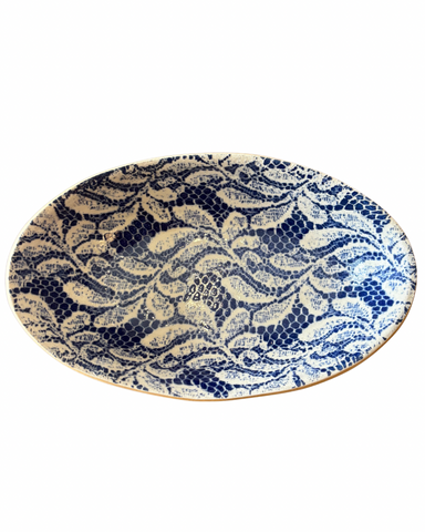 Small Nested Oval Bowl in Arbor Cobalt