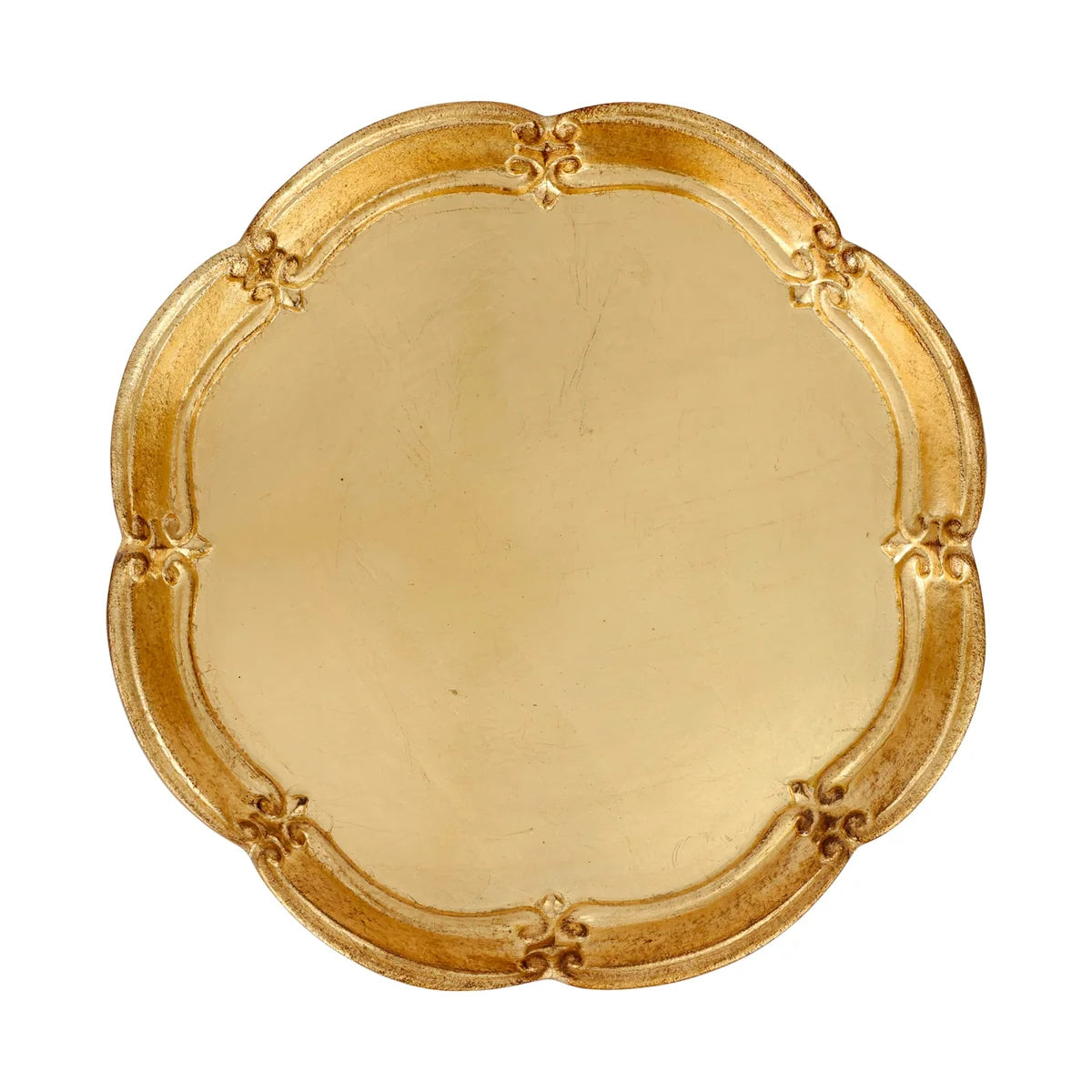 Florentine Wooden Accessories Gold Medium Round Tray