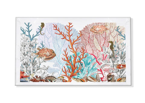 Fan Coral Reef White Acrylic Vanity Tray