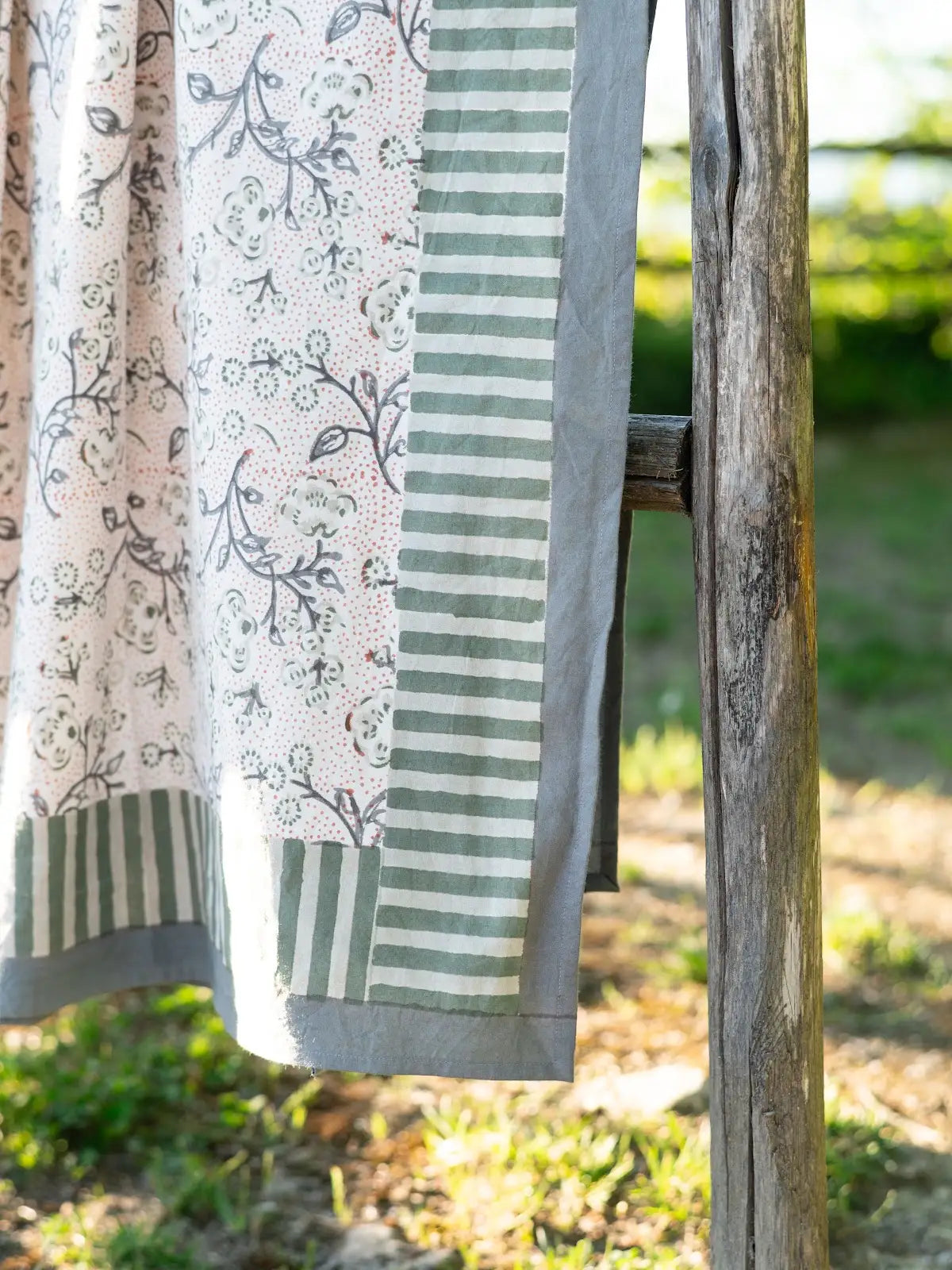 Floral & Berries Sage & Taupe Tablecloth