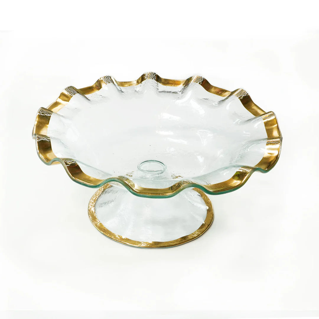 Ruffle Gold Footed Bowl