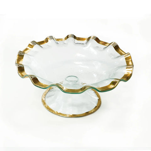 Ruffle Gold Footed Bowl