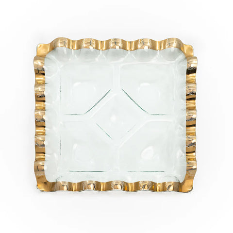 Ruffle Gold Square Chip and Dip