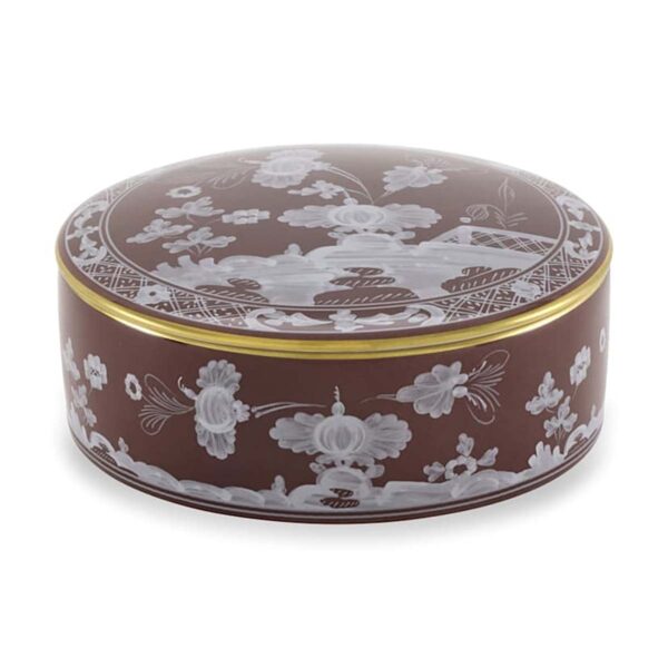 Oriente Italiano Castagna Round Box with Cover