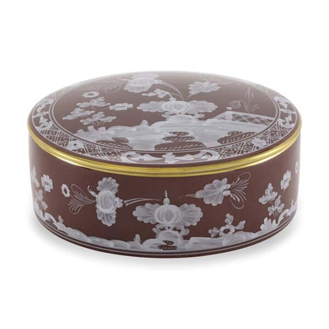 Oriente Italiano Castagna Round Box with Cover