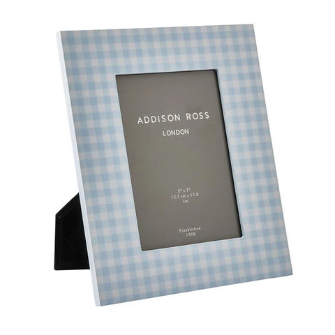 Blue Gingham Lacquer Photo Frame 5x7