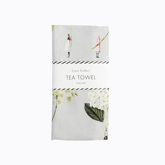 In Bloom Green Flowers Tea Towel