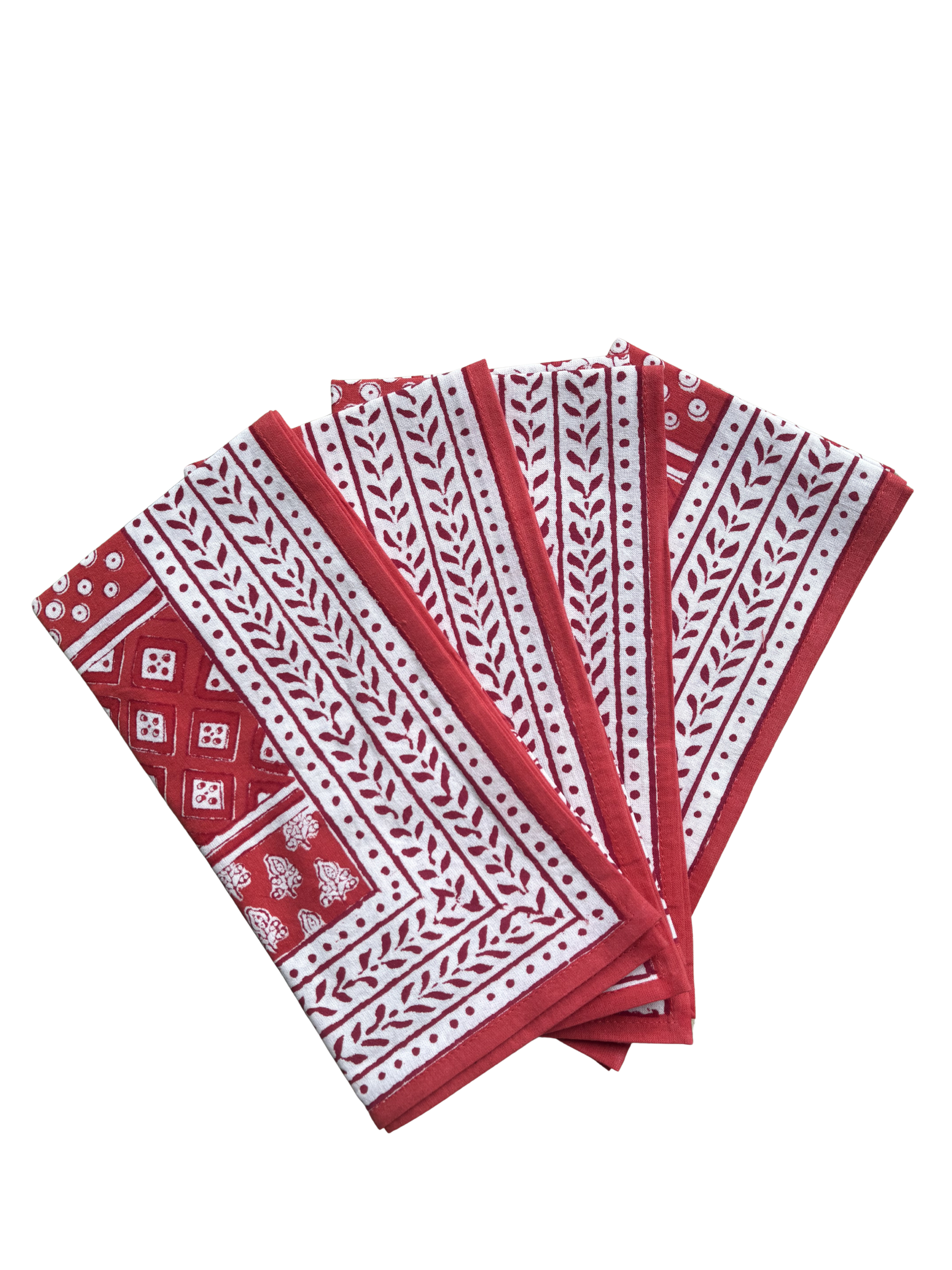 Pom Buti Patchwork Red Napkins-Set of 4