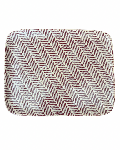 Tidbit Tray in Herringbone Bordeaux