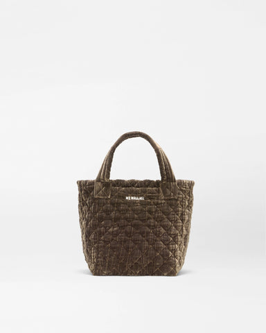 Pecan Brown Velvet Mini Metro Tote Deluxe
