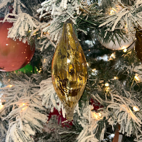 Glitter Metallic Leaf Finial - 8"