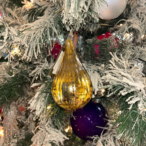 Glitter Metallic Teardrop Ornament - 80mm