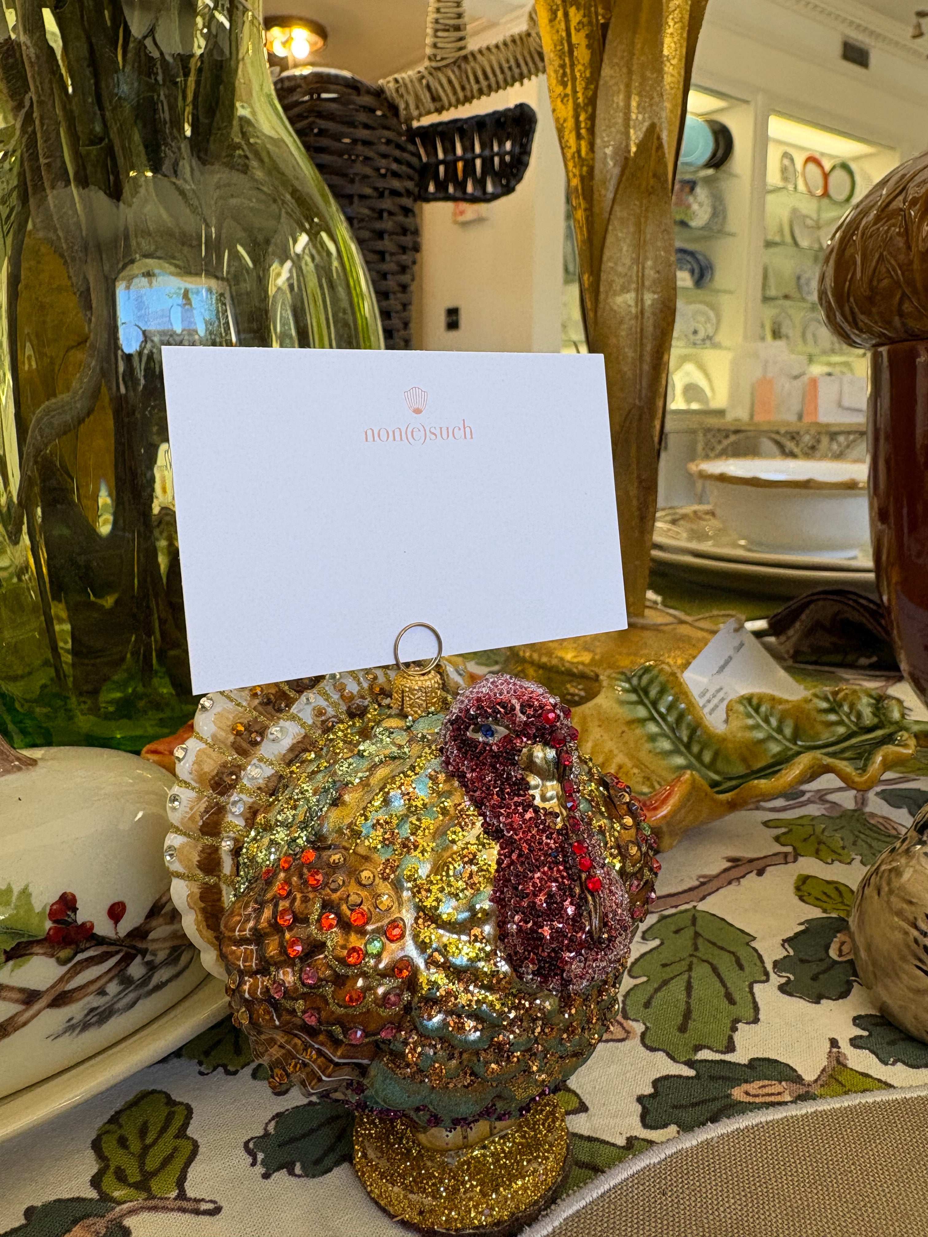 Jeweled Turkey Place Card Holder (Set of 4)