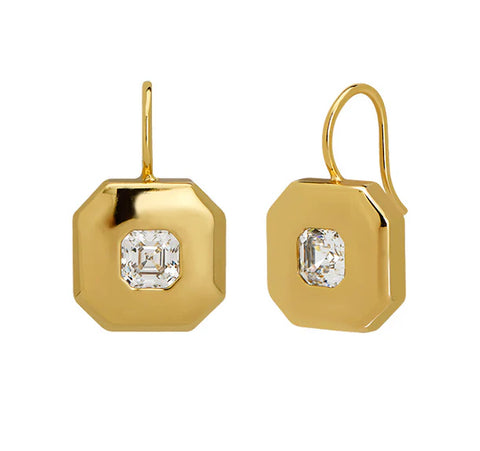 Cut Corner Drop Earrings