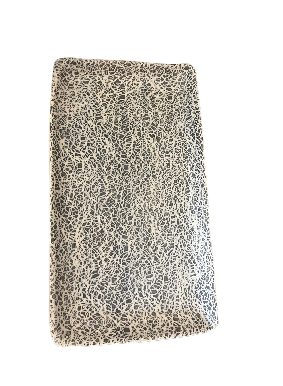 Small Charcoal Crackle Stacking Rectangle