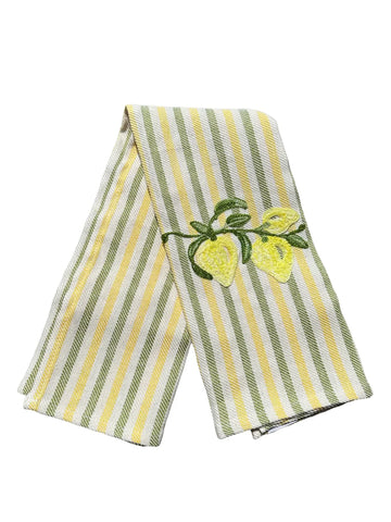 Embroidered Kitchen Towel Lemon