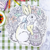 Die-cut Coloring Bunny Wreath Placemat