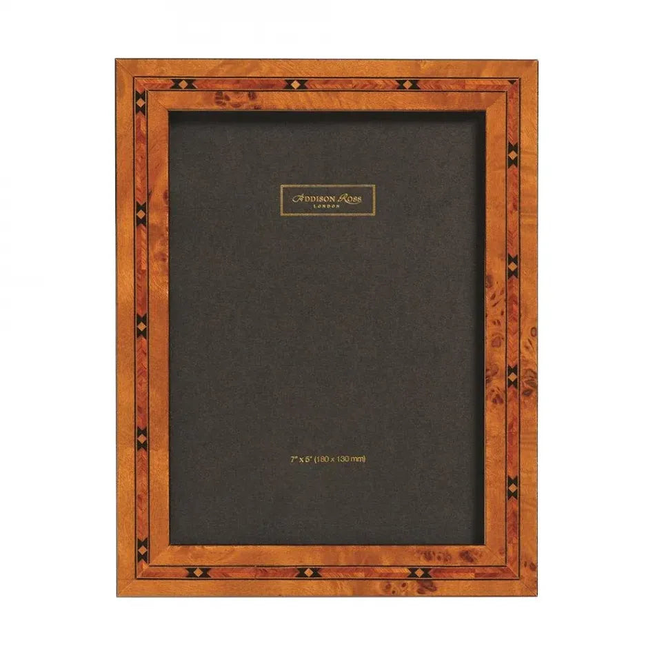 Marquetry Picture Frame: Poplar Veneer & Star Design Inlay-5x7