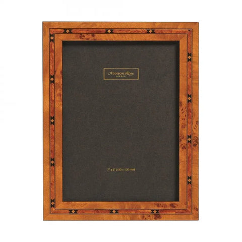 Marquetry Picture Frame: Poplar Veneer & Star Design Inlay-5x7