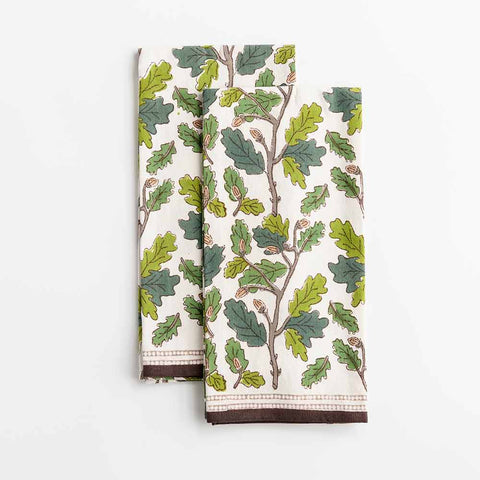 Maple & Acorn Tea Towels-Set of 2