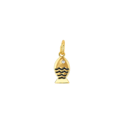 Mini Fish Charm - Navy