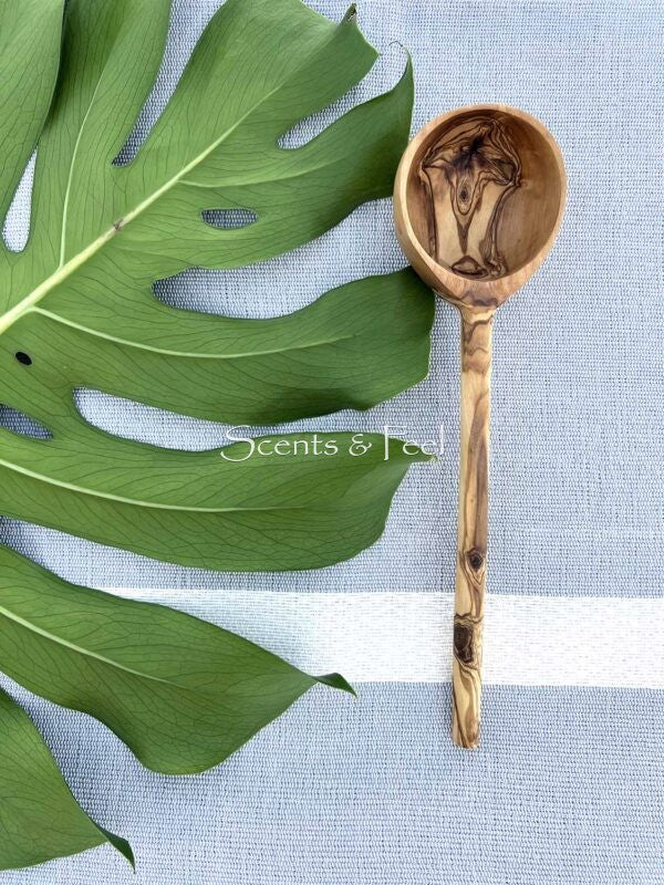 Olive Wood Modern Ladle 12″