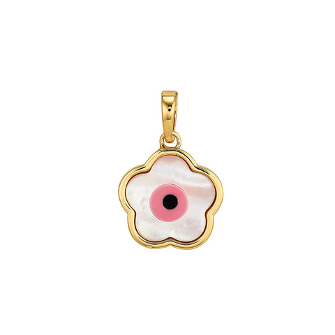 Pink Flower Evil Eye Charm