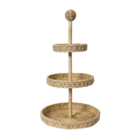 Juliska Provence Rattan 3-Tier Shelving Unit - Whitewash