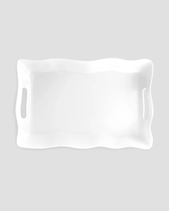 Plastic Ruffle Tray Ruffle White Melamine Small Rectangle Tray – Non(e)such