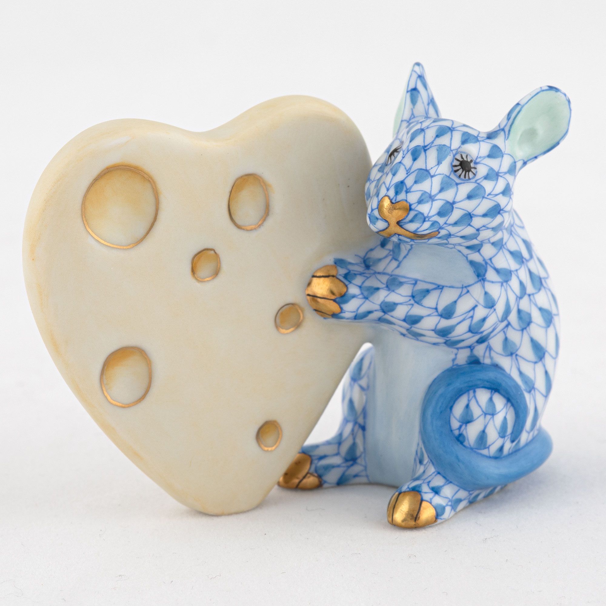 Blue Mouse with Heart Shaped Cheese