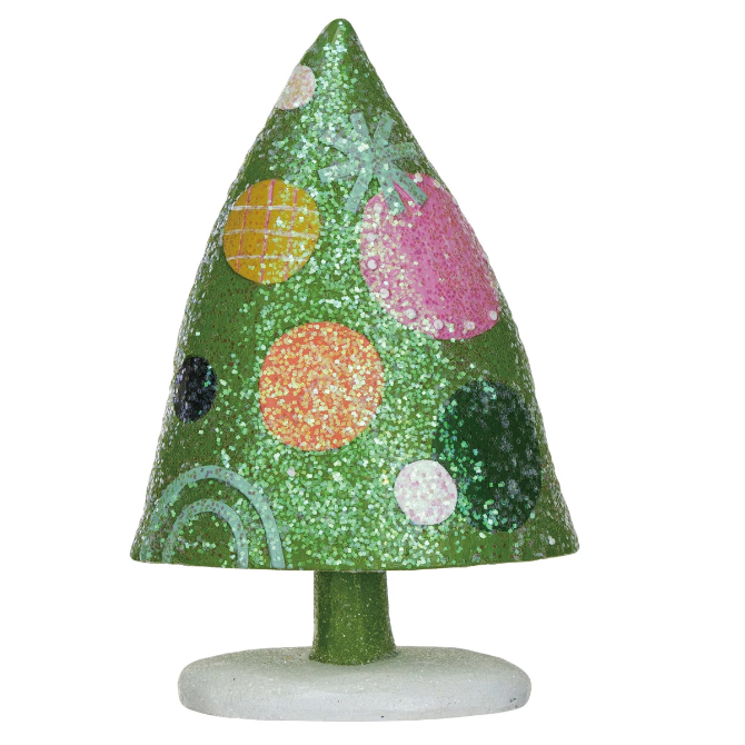 Resin Christmas Tree with Dots and Glitter