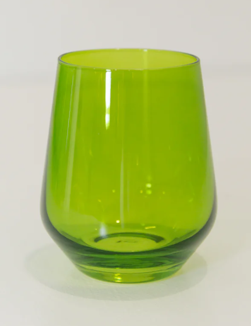 Stemless Wine Glass Forest Green- Set of 2