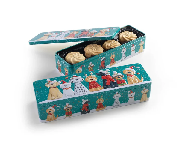 Christmas Cookies in Decorative Dog Tin