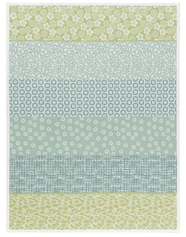 Wagara Green Tea Towel by Le Jacquard Français