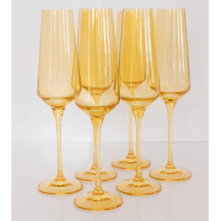 Estelle Colored Champagne Flute - Set of 6 {Yellow}