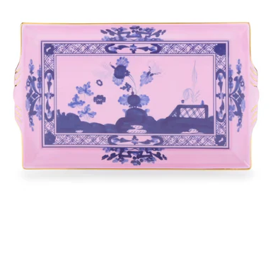 Oriente Azalea Rectangular Tray with Handles